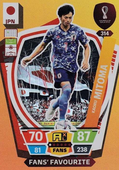 K. MITOMA - PANINI `FIFA WORLD CUP 2022` QATAR - `FANS FAVOURITE` TRADING CARD 314