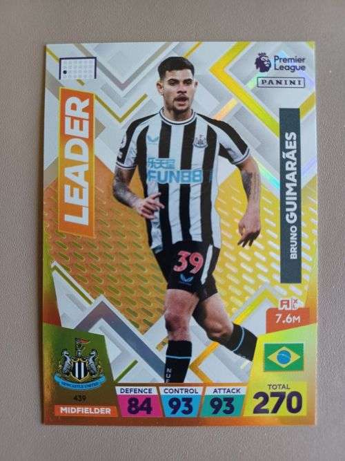 BRUNO GUIMARAES - PANINI  English Premier League 2022/23 - `LEADER` TRADING CARD 439