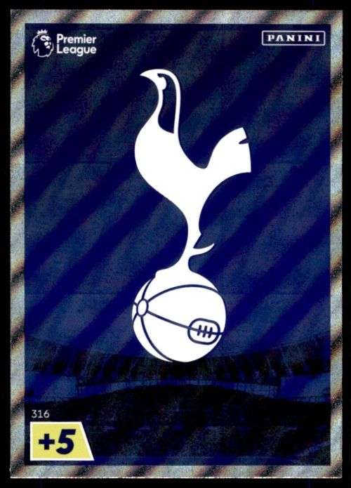 TOTTENHAM HOTSPURS - PANINI  English Premier League 2022/23 -FOIL `CLUB BADGE` TRADING CARD 316