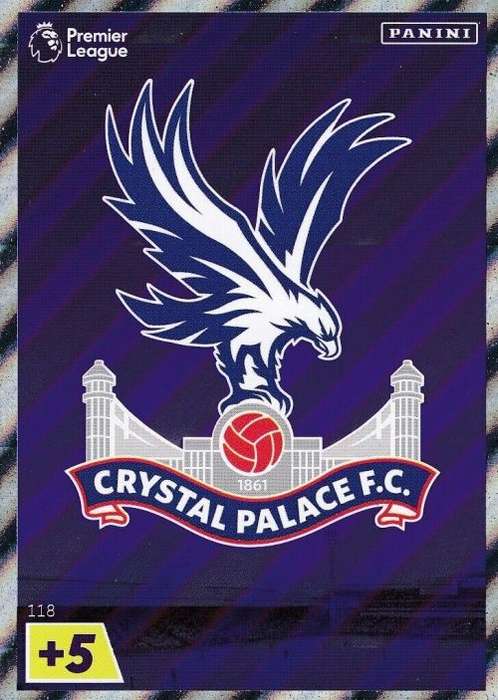 CRYSTAL PALACE - PANINI  English Premier League 2022/23 -FOIL `CLUB BADGE` TRADING CARD 118