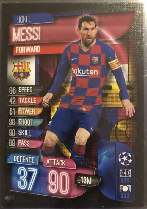 LIONEL MESSI - CHAMPIONS LEAGUE 2019/20 -  BASE  TRADING CARD 141
