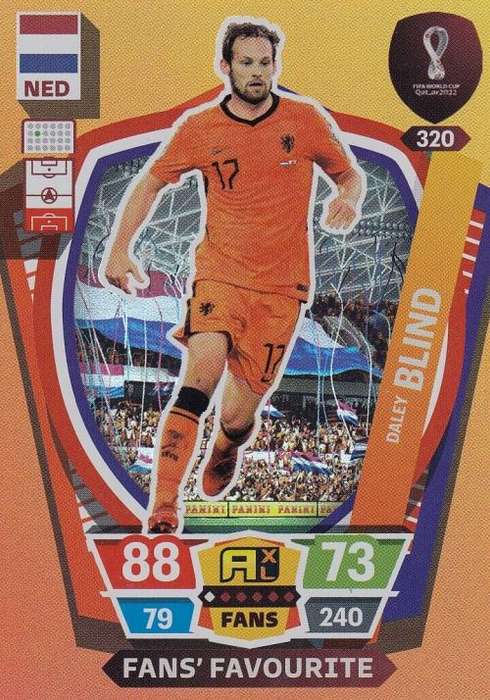 DALEY BLIND - PANINI `FIFA WORLD CUP 2022` QATAR - `FANS FAVOURITE` TRADING CARD 320