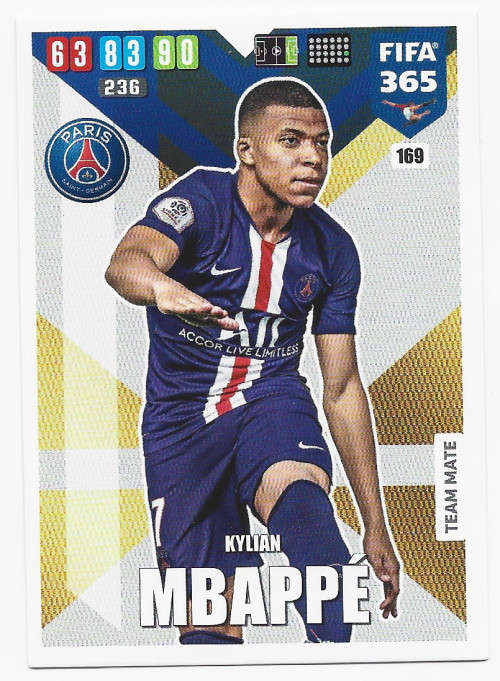KYLIAN MBAPPE - PANINI FIFA 365 COLLECTION 2020 -  BASE TRADING CARD 169