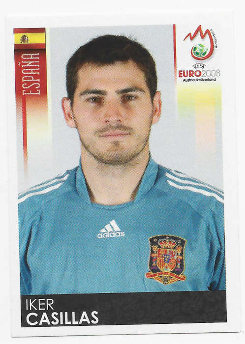 IKER CASILLAS - PANINI EUFA EURO 2008 STICKER COLLECTION - RARE  STICKER 416