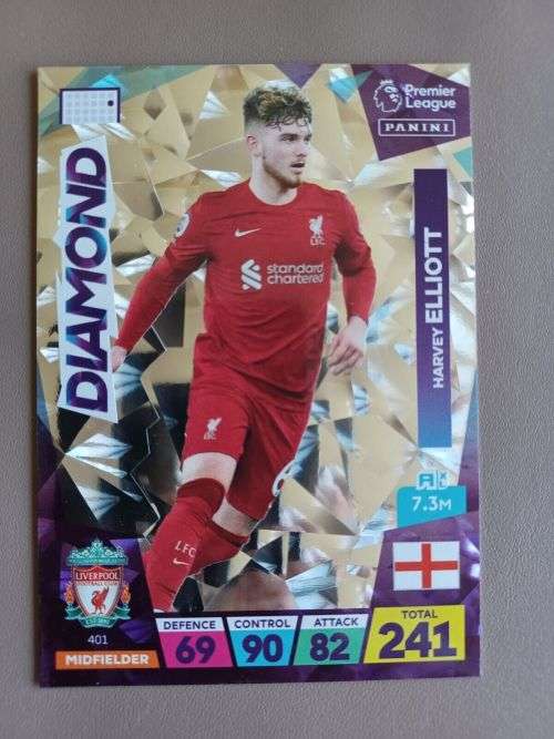 HARVEY ELLIOTT - PANINI  English Premier League 2022/23 - `DIAMOND` TRADING CARD 401