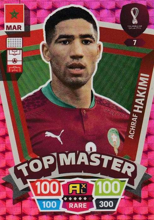 ACHRAF HAKIMI - PANINI `FIFA WORLD CUP 2022` QATAR - RARE `TOP MASTER` TRADING CARD 7