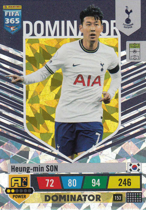 HEUBG MIN SON - PANINI `FIFA 365 COLLECTION` 2023 - `DOMINATOR` FOIL TRADING CARD 153