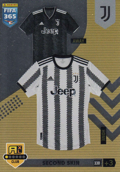 JUVENTUS - PANINI `FIFA 365 COLLECTION` 2023 - `SECOND SKIN` FOIL TRADING CARD 330