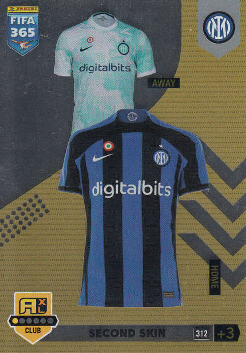 INTER MILAN - PANINI `FIFA 365 COLLECTION` 2023 - `SECOND SKIN` FOIL TRADING CARD 312