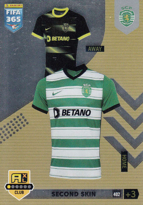SPORTING FC - PANINI `FIFA 365 COLLECTION` 2023 - `SECOND SKIN` FOIL TRADING CARD 402