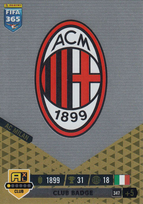 AC MILAN - PANINI `FIFA 365 COLLECTION` 2023 - `CLUB BADGE` FOIL TRADING CARD 347
