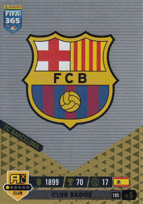 BARCELONA FC - PANINI `FIFA 365 COLLECTION` 2023 - `CLUB BADGE` FOIL TRADING CARD 185