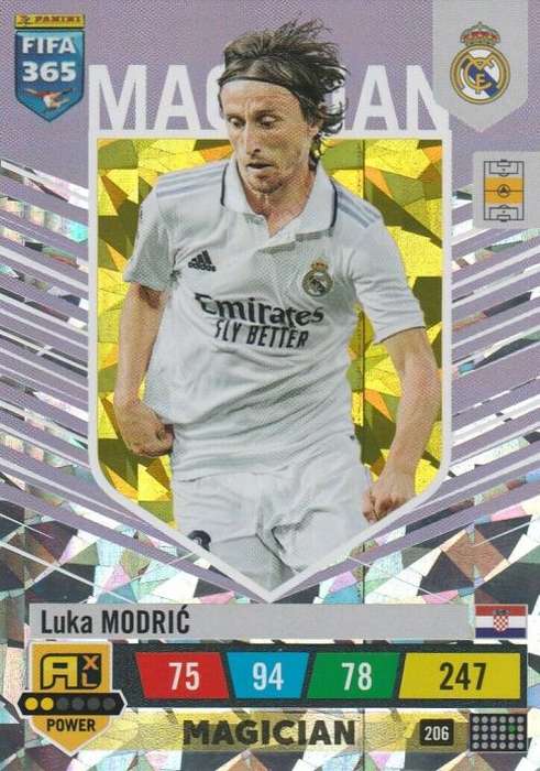 LUKA MODRIC - PANINI `FIFA 365 COLLECTION` 2023 - `MAGICIAN` FOIL TRADING CARD 206