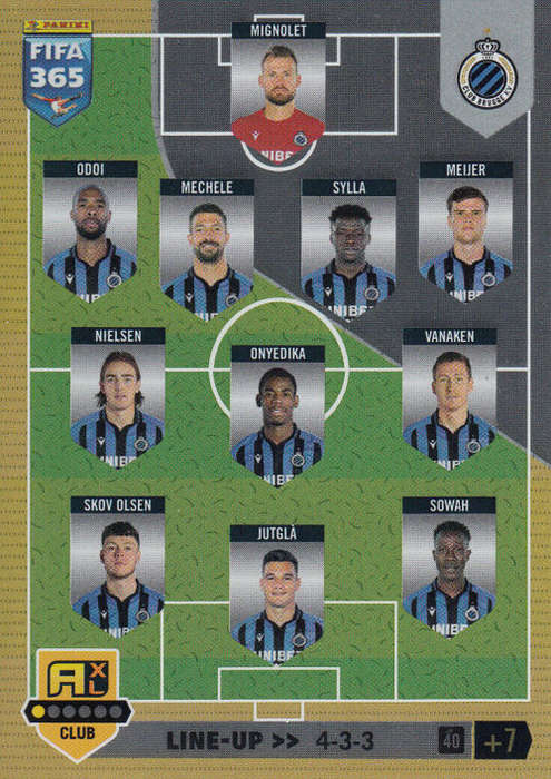 CLUB BRUGGE KV - PANINI `FIFA 365 COLLECTION` 2023 - `TEAM LINE UP` FOIL TRADING CARD 40