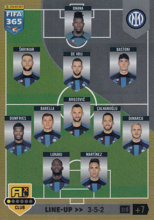 INTER MILAN - PANINI `FIFA 365 COLLECTION` 2023 - `TEAM LINE UP` FOIL TRADING CARD 310