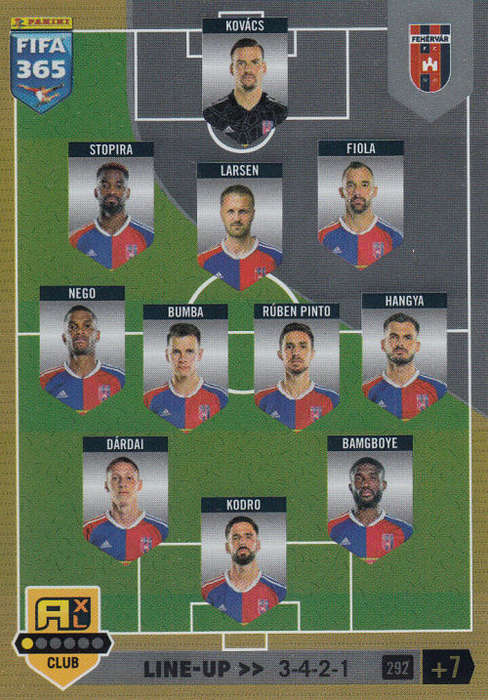 MDL FEHERVAR FC - PANINI `FIFA 365 COLLECTION` 2023 - `TEAM LINE UP` FOIL TRADING CARD 292
