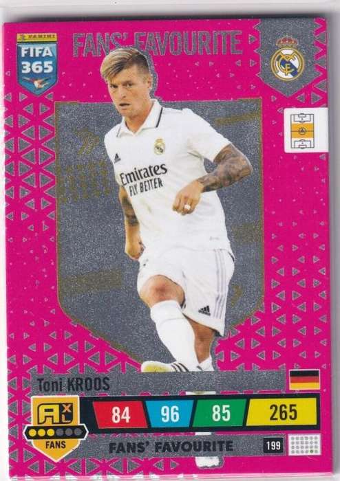 TONI KROOS - PANINI `FIFA 365 COLLECTION` 2023 - `FANS FAVORITE` FOIL TRADING CARD 199