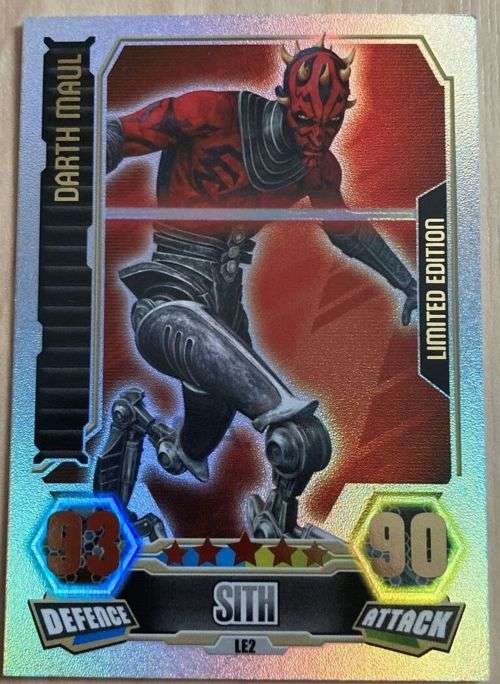 DARTH MAUL - TOPPS `STAR WARS F/ATTAX CLONE WARS` 2012 - RARE `LIMITED EDITION`TRADING CARD L2