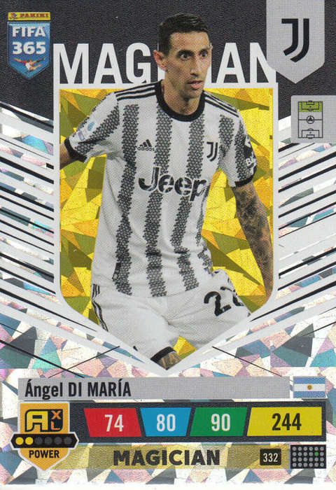 ANGEL DI MARIA - PANINI `FIFA 365 COLLECTION` 2023 - `MAGICIAN` FOIL TRADING CARD 332