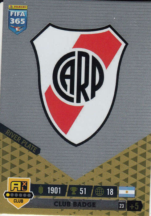 RIVER PLATE - PANINI `FIFA 365 COLLECTION` 2023 - `CLUB BADGE` FOIL TRADING CARD 23
