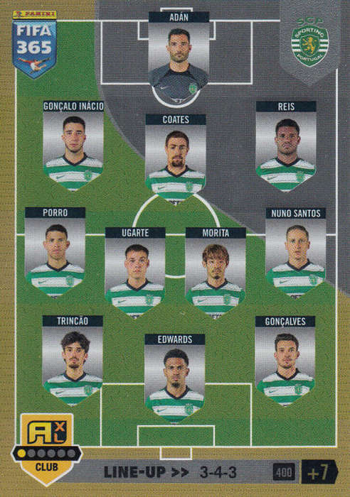 SPORTING CLUB PORTUGAL - PANINI `FIFA 365 COLLECTION` 2023 - `TEAM LINE UP` FOIL TRADING CARD 400