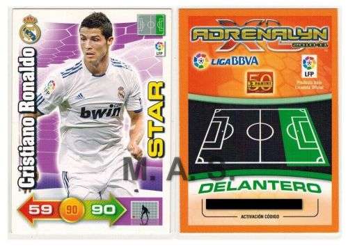 CRISTIANO RONALDO - PANINI ADRENALYN `LA LIGA` 2010/11 SPAIN - VERY RARE `STAR PLAYER` CARD