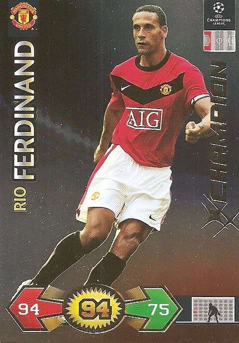 RIO FERDINAND - PANINI `CHAMPIONS LEAGUE S/STRIKES 2009/10` - GOLD `CHAMPION` TRADING CARD