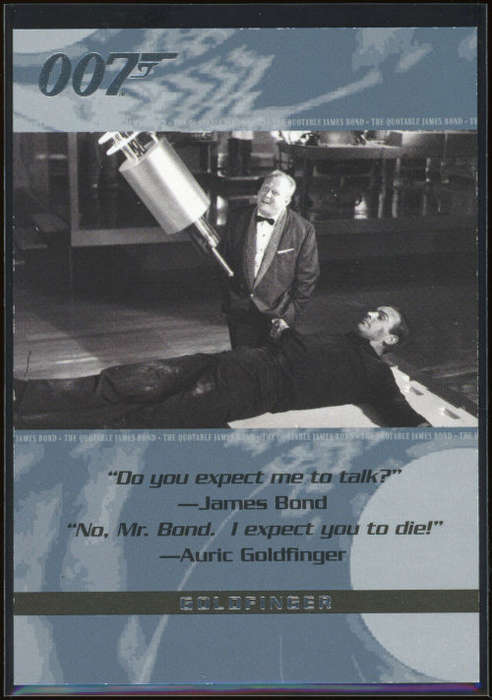 JAMES BOND `GOLDFINGER` - MOVIE TRADING CARDS - PROMO TRADING CARD P1