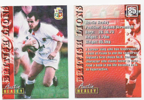AUSTIN HEALEY - RUGBY 1997 COLLECTION by PANINI - RARE `BASE` TRADING CARD 85