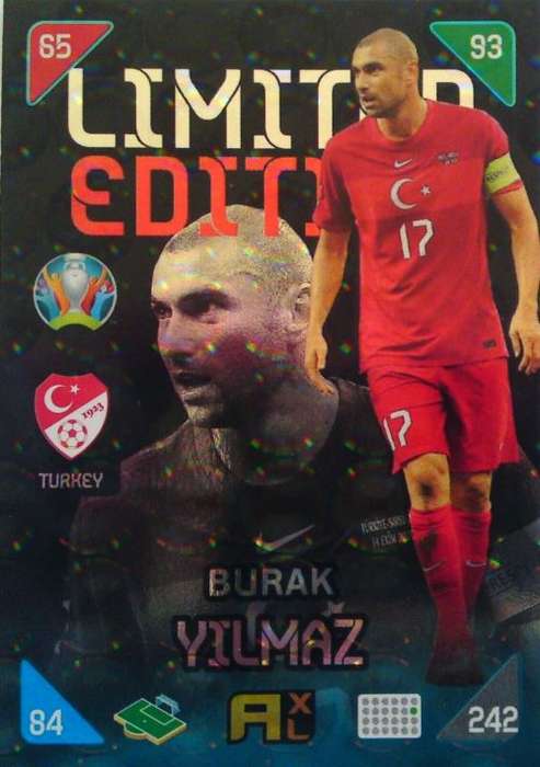 BURAK YILMAZ -  `PANINI EURO 2020` 2021 KICK OFF - FOIL `LIMITED EDITION` TRADING CARD