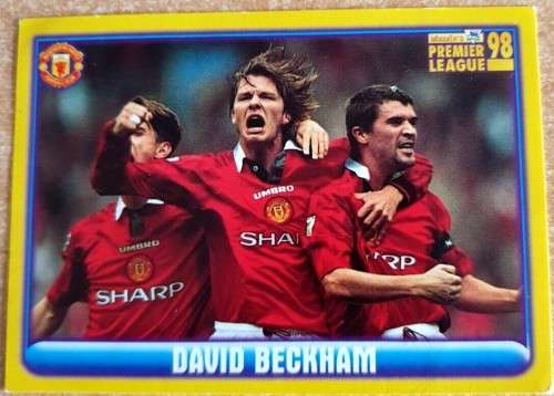 DAVID BECKHAM `RARE` MERLIN Premier League Sticker collection 1998 - RARE `STICKER` 257
