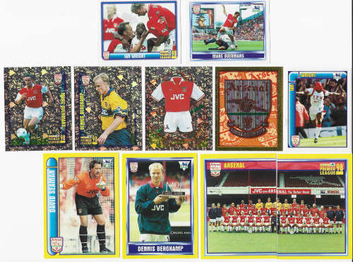 ARSENAL FC - MERLIN Premier League sticker collection 1998 - TEAM SET of 26 `STICKERS` - ROOKIES