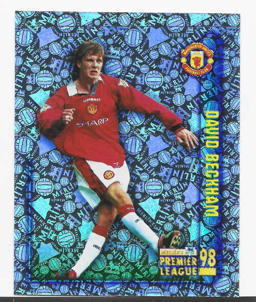 DAVID BECKHAM - MERLIN Premier League Sticker collection 1998 - RARE FOIL`STICKER` 360