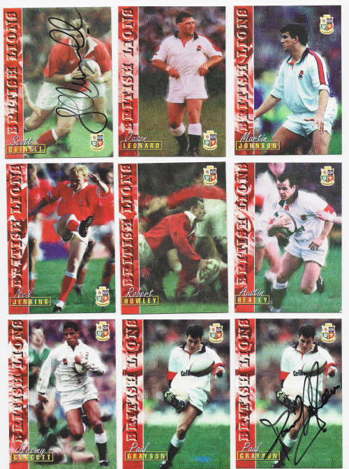 BRITISH LIONS - PANINI RUGBY CARD COLLECTION 1997 - Complete Set of 31 Trading Cards - 6 Signed card