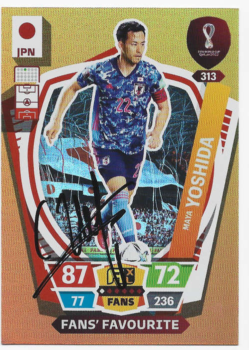 M. YOSHIDA (Japan) - PANINI `FIFA WORLD CUP 2022` QATAR - Personally SIGNED TRADING CARD