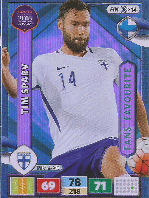 TIM SPARV - PANINI `Road to WORLD CUP 2018` - `FANS FAVOURITE`  FOIL TRADING CARD
