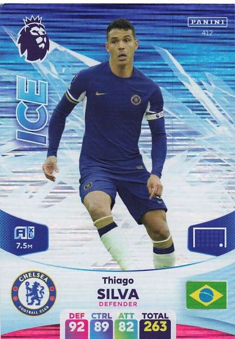 THIAGO SILVA - PANINI English Premier League 2023/24 -FOIL `ICE` TRADING CARD 412