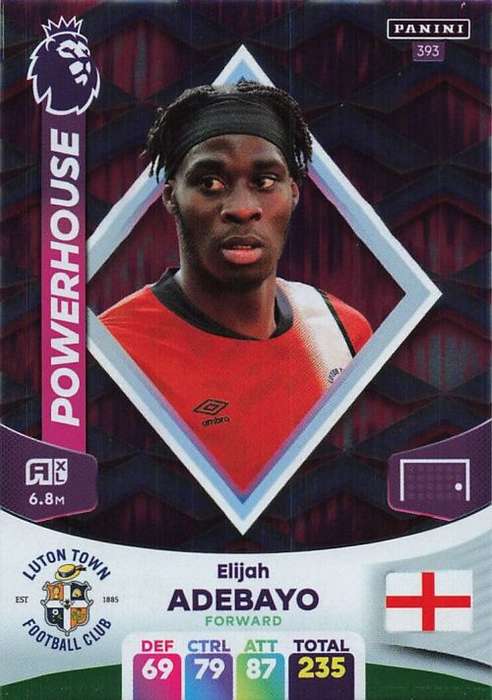 ELIJAH ADEBAYO - PANINI English Premier League 2023/24 -FOIL `POWERHOUSE` TRADING CARD 393