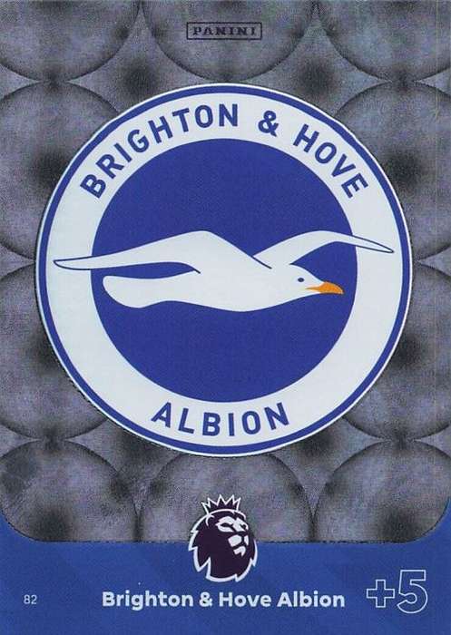 BRIGHTON & HOVE ALBION - PANINI English Premier League 2023/24 -FOIL `CLUB BADGE` TRADING CARD 82