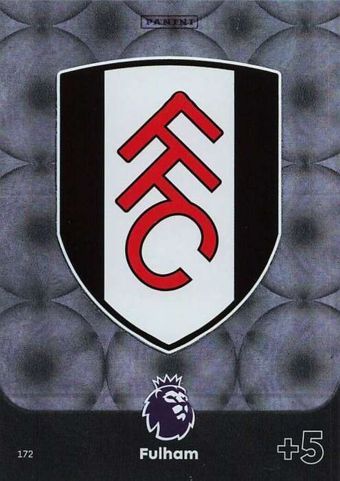 FULHAM FC - PANINI English Premier League 2023/24 -FOIL `CLUB BADGE` TRADING CARD 172