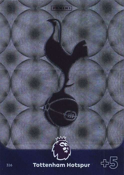 TOTTENHAM HOTSPURS - PANINI English Premier League 2023/24 -FOIL `CLUB BADGE` TRADING CARD 316