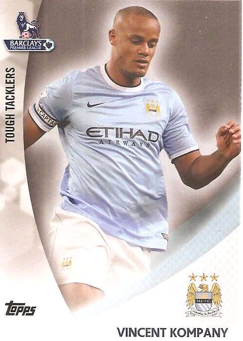VINCENT KOMPANY (Man. City) - TOPP AUTHENTICS 2013 - `TOUGH TACKLERS` TRADING CARD TTVK