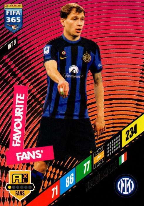 NICOLO BARELLA - PANINI `FIFA 365 COLLECTION` 2024 - `FANS FAVOURITE` FOIL TRADING CARD INT6