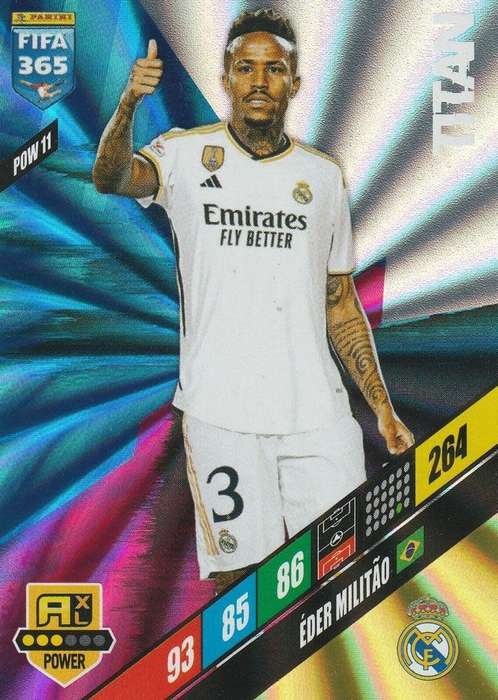 EDER MILITAO - PANINI `FIFA 365 COLLECTION` 2024 - `TITAN` FOIL TRADING CARD POW11