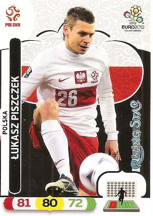 LUKASZ PISZCZEK - PANINI  `UEFA EURO 2012`  EDITION - `RISING STAR` TRADING CARD