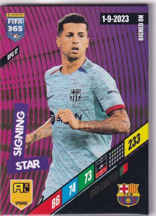 JOAO CANCELO - PANINI `FIFA 365 COLLECTION` 2024 UPDATE - `STAR SIGNING` FOIL TRADING CARD UPG17