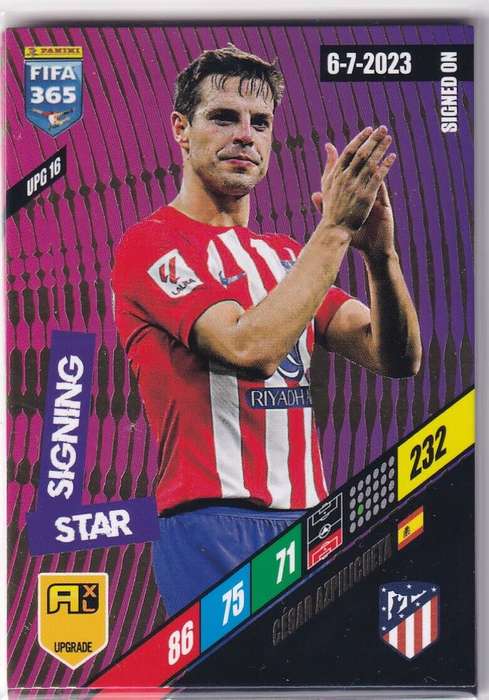 CESAR AZIPLICU  - PANINI `FIFA 365 COLLECTION` 2024 UPDATES - `STAR SIGNING` FOIL TRADING CARD UPG16