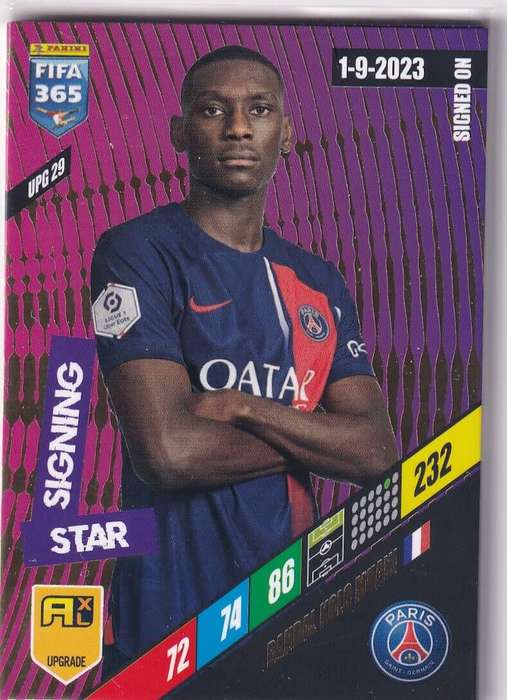 RANDAL K. MUAMI  - PANINI `FIFA 365 COLLECTION` 2024 UPDATES - `STAR SIGNING` TRADING CARD UPG29