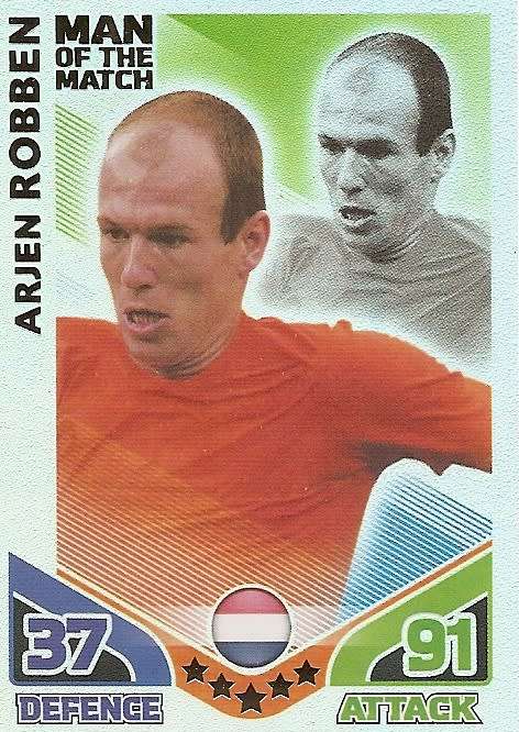ARJEN ROBBEN - TOPPS MATCH ATTAX `FIFA WORLD CUP 2010` -  `Man of the Match` CARD - UK EDITION