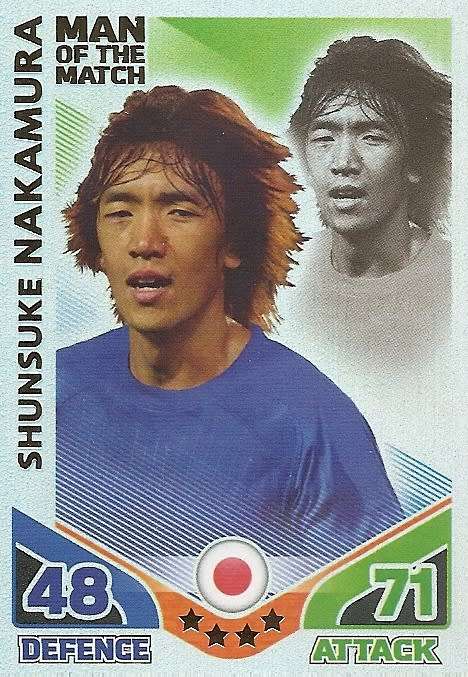 SHUNJI NAKAMURA - TOPPS MATCH ATTAX `FIFA WORLD CUP 2010`- `Man of the Match` CARD - UK EDITION